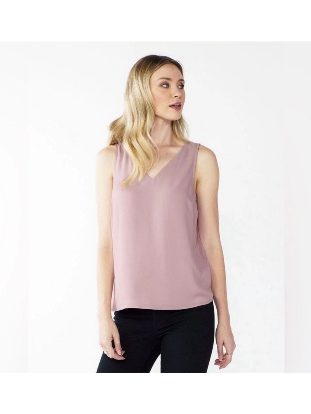 Nine West Pink V-Neck Sleeveless Tank Top Blouse